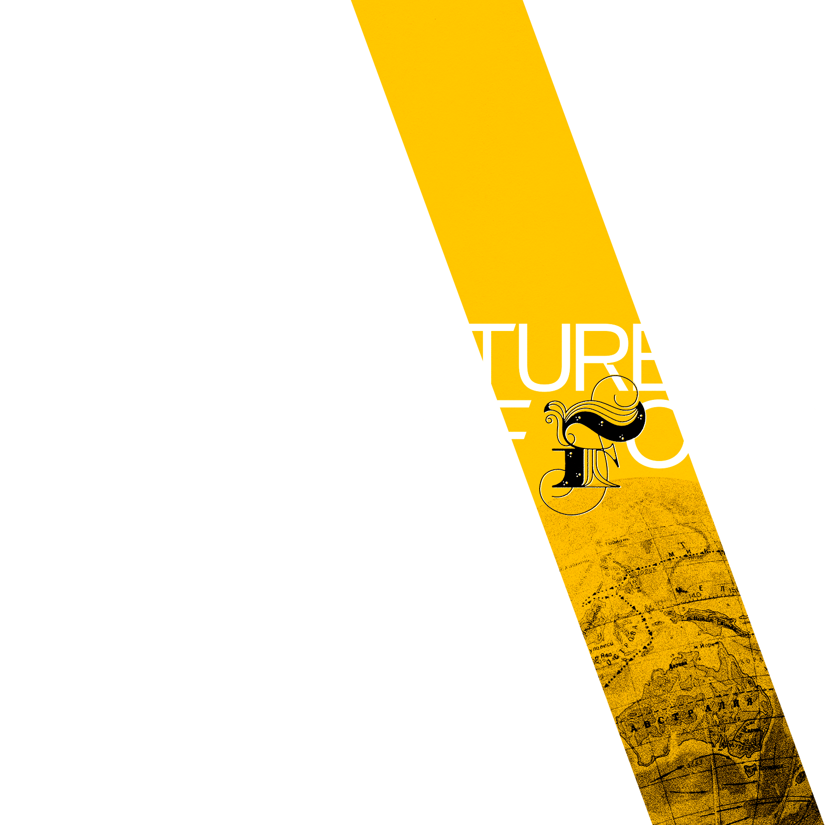 yellow backslash that reads "Future of Food"