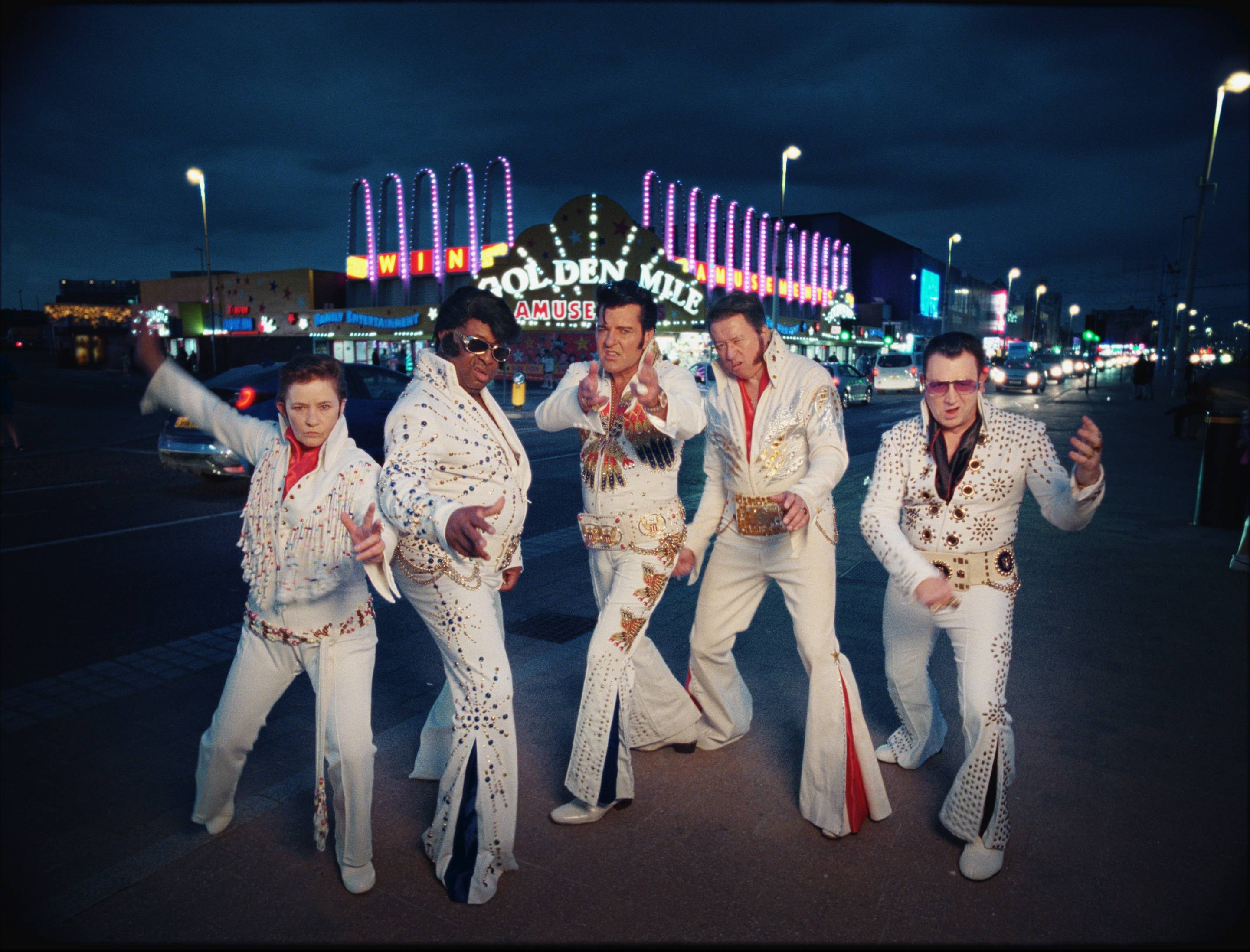 A group of Elvis impersonators for the True Originals McVitie's campaign