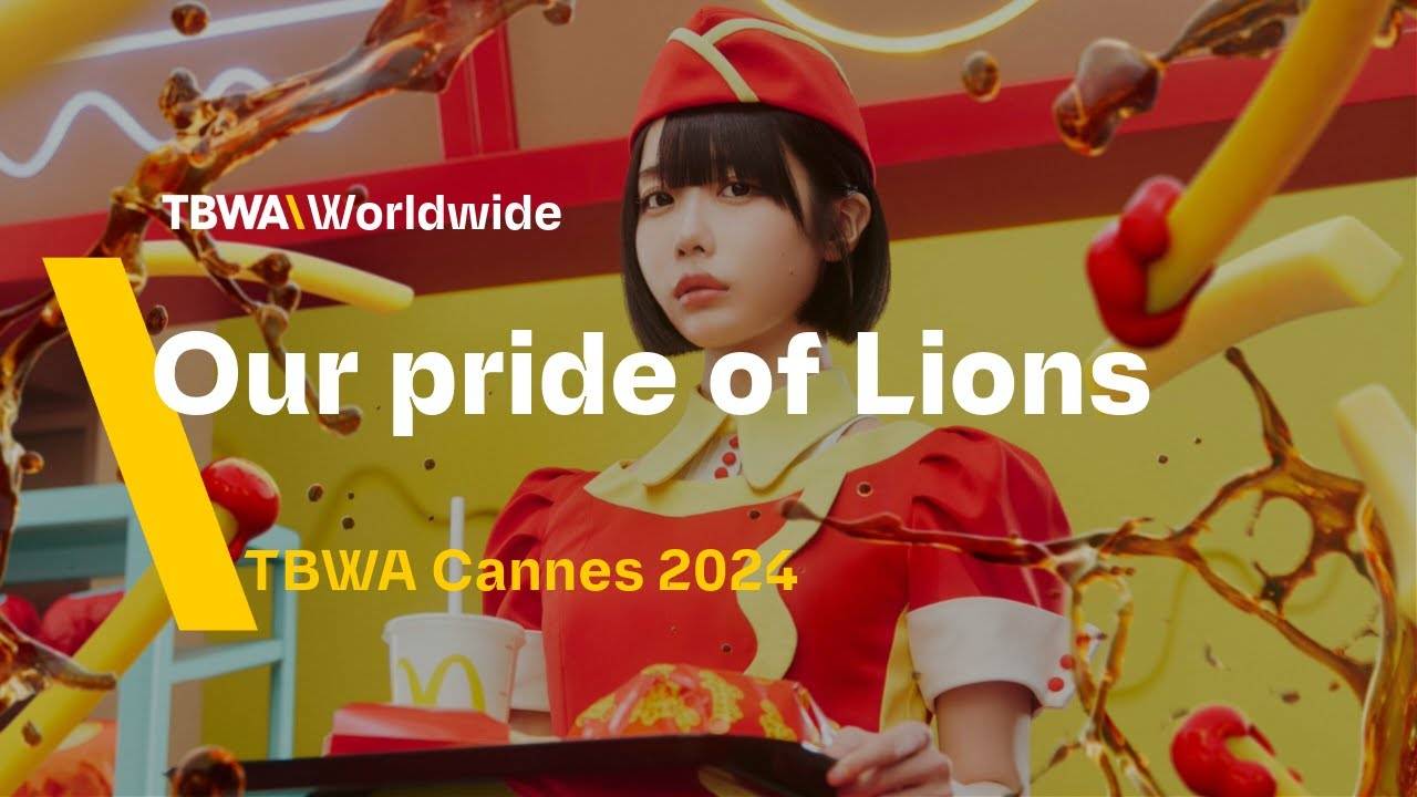 An image of the McDonald's 'No Smiles' creative work with the text "Our Pride of Lions, TBWA Cannes 2024"