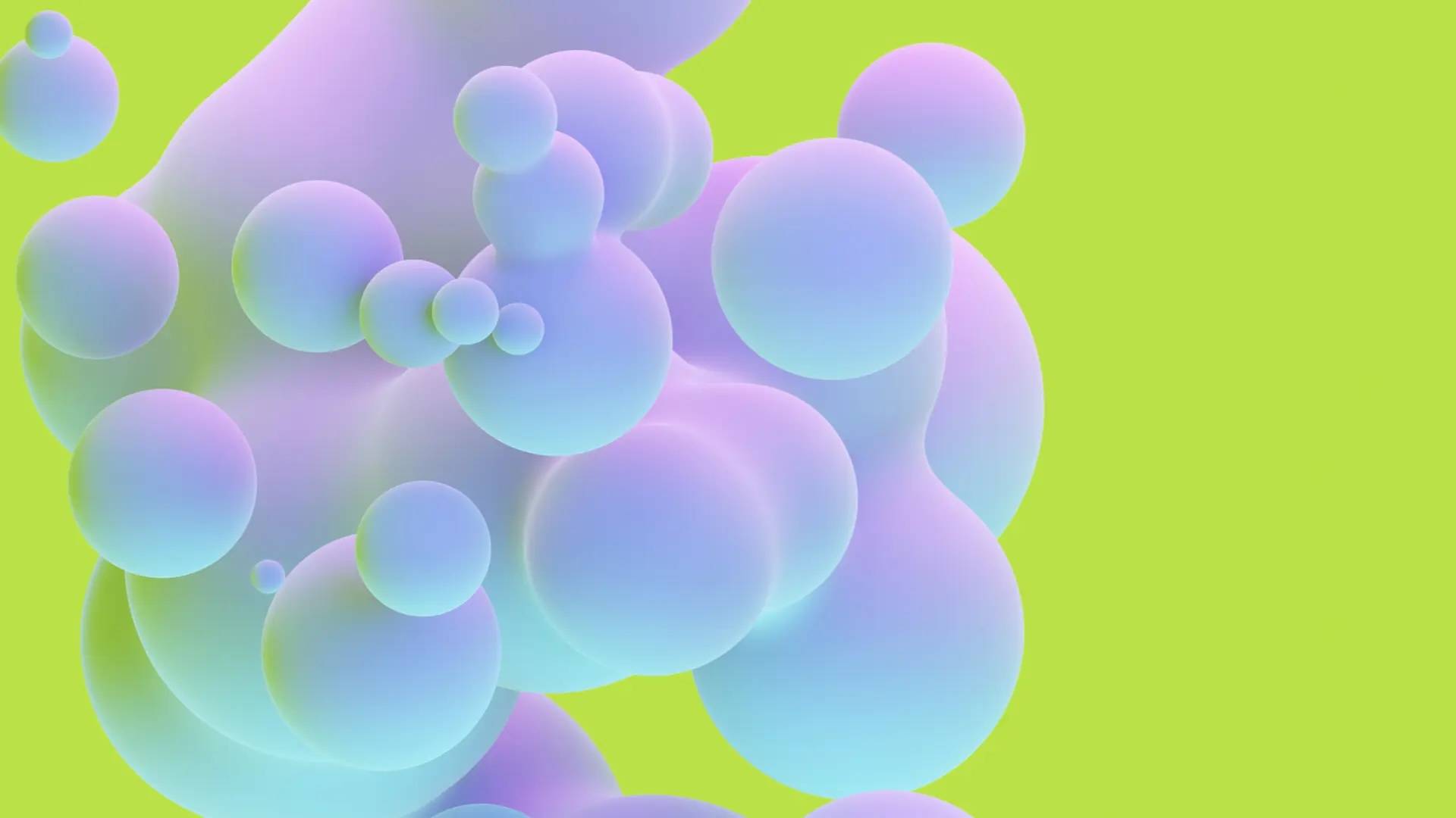 co-creation-backslash purple bubbles on a neon green background