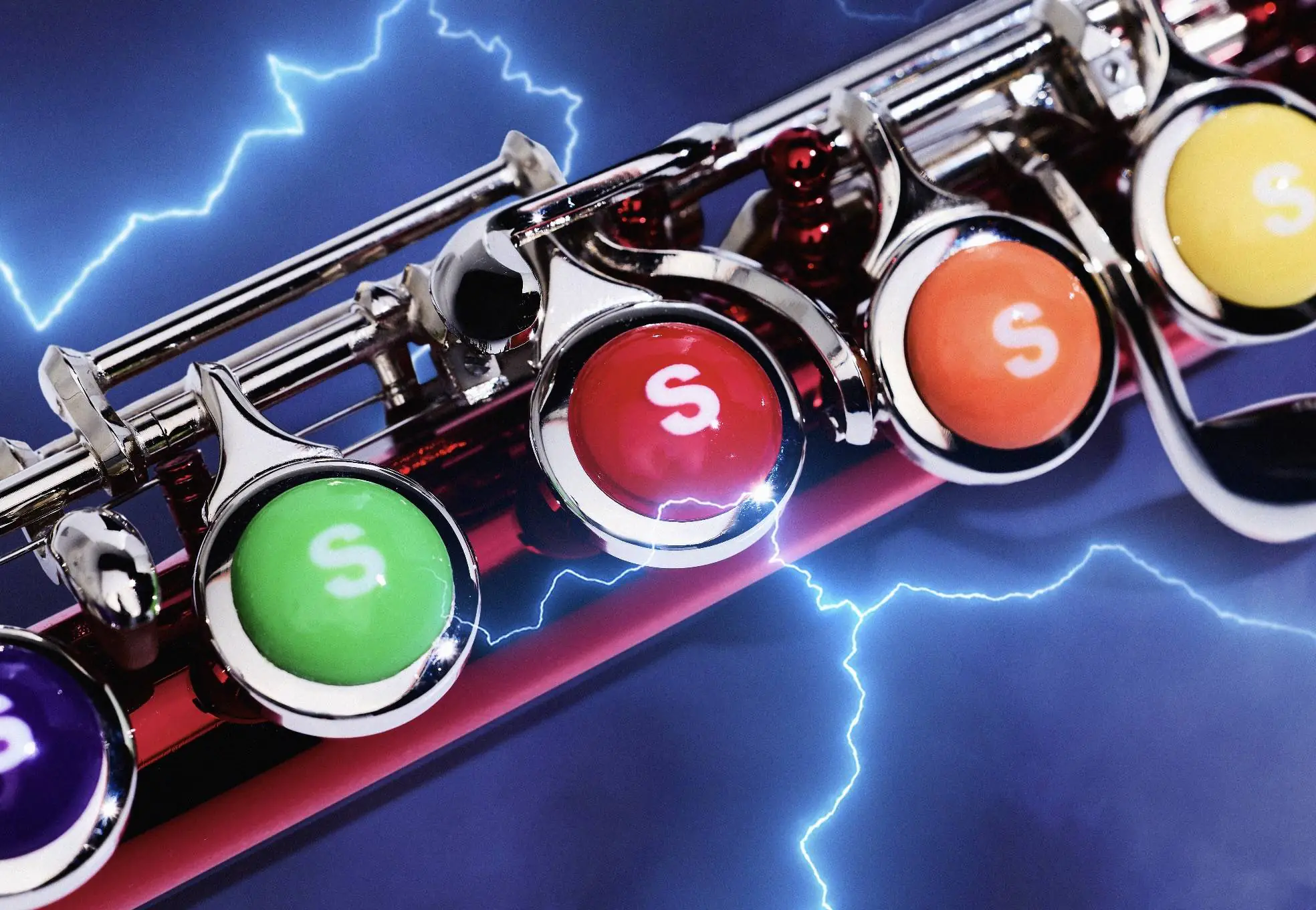 A flute made of skittles doubles as a gaming controller.